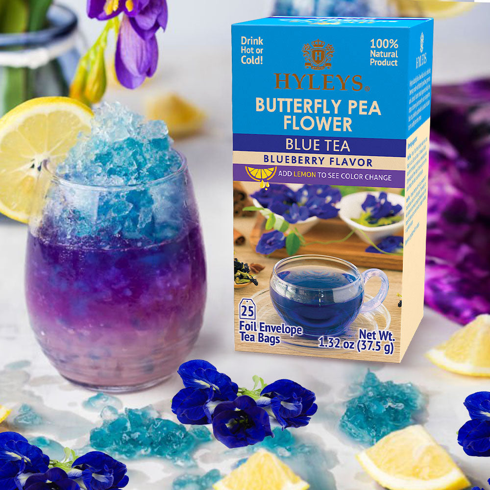Hyleys Butterfly Flower Tea Blueberry Flavor 25 bags