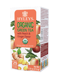 Hyleys Organic Green Tea Peach and Ginger Flavor - 25 Tea Bags
